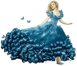 😍 femme, robe, robe de soirée, bleu, conte de fées, princesse whatsapp sticker