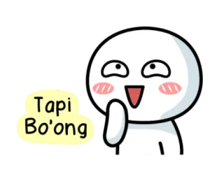 🌈 Tapi Bo'ong cartoon, speech bubble, blush, character whatsapp sticker