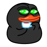 😏 Vogel, Kaffee, Trinken, Schwarz, Meme whatsapp sticker