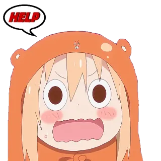 🆘 HELP Anime, Fille, Dessin animé, Drôle, Mignon whatsapp sticker