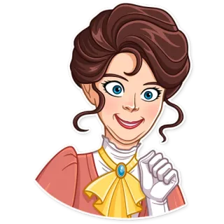 😅 wanita, karakter, kartun, Victoria, elegan telegram sticker