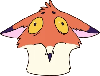 😨 キツネ, アニメ, 動物, 表情, かわいい, オレンジ telegram sticker
