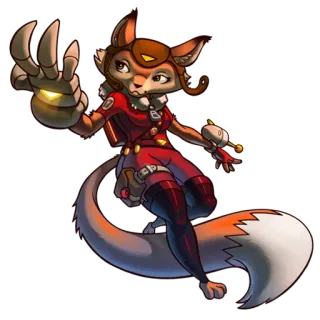 🦊 Antro, Volpe, Cyborg, Steampunk, Futuristico, Animale, Cartone animato telegram sticker
