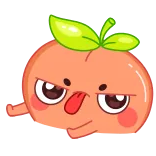😝 melocotón, fruta, lindo, pegatina, dibujos animados whatsapp sticker