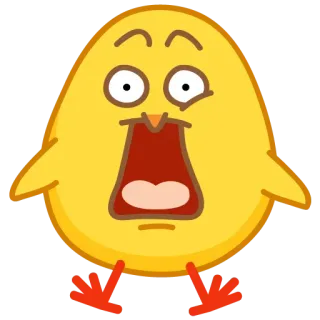 😵 gelbes Küken, geschockt, Cartoon Vogel, Ausdruck, süß, Aufkleber whatsapp sticker