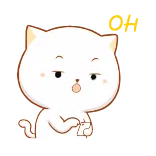 😯 OW gato, mono, kawaii, pegatina, expresión, confundido telegram sticker