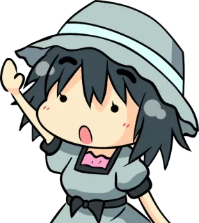 ✋ Anime, Chibi, Dibujos animados, Lindo, Kawaii, Chica, Sombrero, Personaje telegram sticker