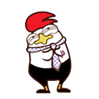 😎 Huhn, Cartoon, Krawatte, Business, Büro telegram sticker