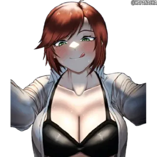 ☺️ Anime, Gadis, Wanita, Kartun, Dada, Menjilat bibir telegram sticker