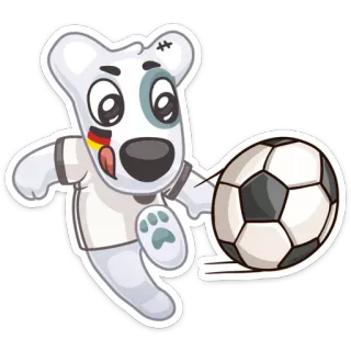⚽️ cane, calcio, calcio, cartone animato, sport, animale telegram sticker