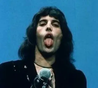 😛 Freddie Mercury cantante, microfono, lingua, musica, rockstar, regina telegram sticker