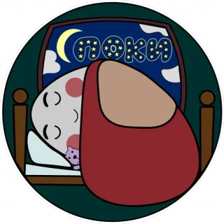 🌛 ПОКИ schlafen, Nacht, Sterne, Mond, Bett, Gute Nacht telegram sticker