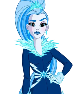 🤨 ice, cold, winter, superhero, blue, lightning telegram sticker