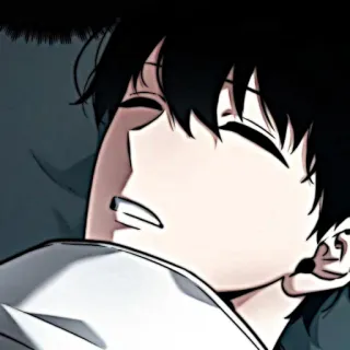 ✖️ anime, dibujos animados, durmiendo, hombre, cara, ojos cerrados telegram sticker