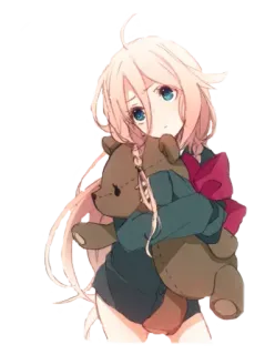😋 Anime, Garota, Urso de pelúcia, Fofo, Kawaii telegram sticker