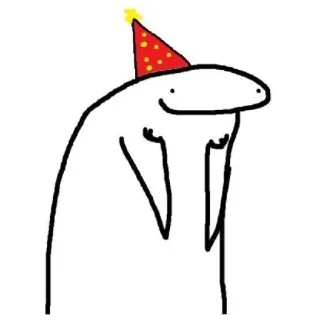 🥳 strichmännchen, geburtstag, partyhut, cartoon, lustig, humor telegram sticker