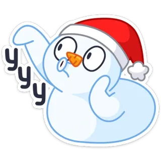 😐 yyy muñeco de nieve, navidad, invierno, dibujos animados, festivo, fiesta, lindo whatsapp sticker