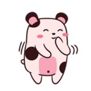 ☺️ Panda, Kawaii, Mignon, Joyeux, Dessin animé, Animal whatsapp sticker