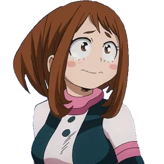 🙃 Ochaco Uraraka My Hero Academia ochaco uraraka, my hero academia, anime, desenho animado, expressão, triste telegram sticker