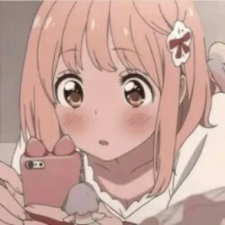 🤳 anime, cartoon, cute, girl, pink, character, illustration telegram sticker