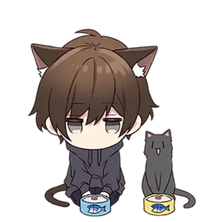 🤤 Аниме, Кот, Кавай, Чиби, Стикер, Манга telegram sticker