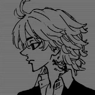 🧸 Anime, Manga, Personaggio, Line Art, Ritratto telegram sticker