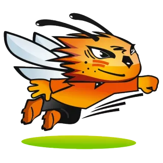 🐝 Dibujos animados, Volando, Animal, Insecto, Naranja, Alas, Mascota telegram sticker