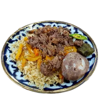 🍚 jedzenie, pilaw, ryż, mięso, kuchnia azjatycka, danie, posiłek telegram sticker