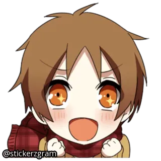 😍 @stickerzgram Аниме, Чиби, Мультфильм, Счастливый, Милый telegram sticker