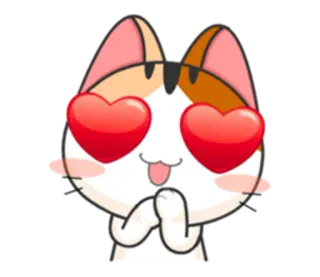 😍 猫, 愛, ハート, 可愛い, 動物, かわいい, 絵文字, ステッカー telegram sticker
