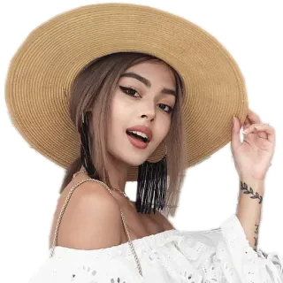 😘 woman, hat, portrait, fashion, beauty, style, girl telegram sticker