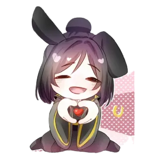 💋 chibi, bunny, anime, cute, heart, kawaii telegram sticker