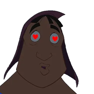 😘 Kronk The Emperor's New Groove การ์ตูน, ดิสนีย์, ความรัก, ดวงตา, หัวใจ, ครังก์ telegram sticker