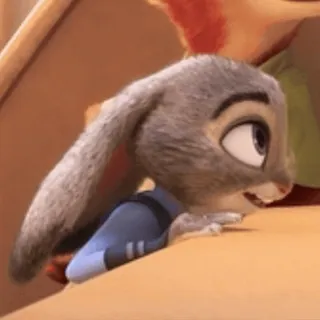 ☹️ Judy Hopps Zootopia lapin, animal, dessin animé, police telegram sticker