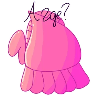 😶 А где? rosa, água-viva, desenho animado, pergunta, fofo telegram sticker