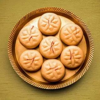 🧇 Süßigkeiten, Essen, Dessert, Peda, Indische Süßigkeiten telegram sticker