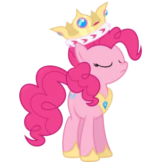 👑 Pinkie Pie Мультфильм, Пони, Пинки Пай, Корона, Принцесса, Конный telegram sticker