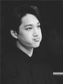 ▪ kpop, 아이돌, 귀여운, 표정, 흑백, 얼굴, 사람 telegram sticker
