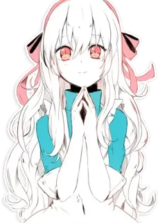 ❤ Ragazza anime, Manga, Carino, Kawaii, Arte, Illustrazione, Disegno telegram sticker