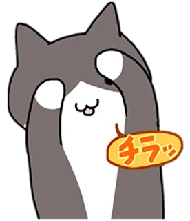 ☺️ チラッ chat, regardant, mignon, kawaii, autocollant, animé whatsapp sticker