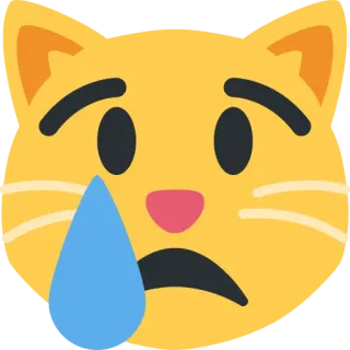 😿 cat, emoji, sad, crying, tears telegram sticker