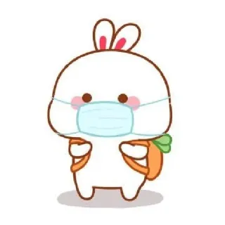 🚶‍♀ Kelinci, Topeng, Kawaii, Lucu, Kartun, Binatang whatsapp sticker