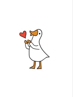 🌟 duck, love, heart, cute, animal, bird, cartoon telegram sticker