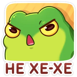 😡 HE XE XE XE grenouille, autocollant, drôle, dessin animé, mignon, animal, expression, hexexe whatsapp sticker