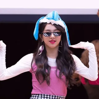 😎 person, sunglasses, hat, pixelated, fashion, woman telegram sticker