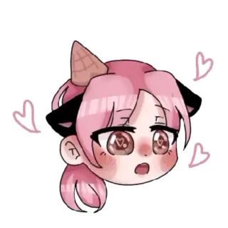 🥰 อนิเมะ, น่ารัก, สีชมพู, การ์ตูน, หัวใจ whatsapp sticker