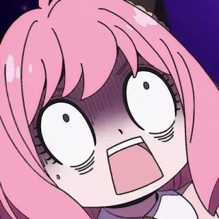 😱 Anya Forger Spy x Family anime, Anya, Spy x Family, chocado, desenho animado, cabelo rosa, engraçado, meme whatsapp sticker