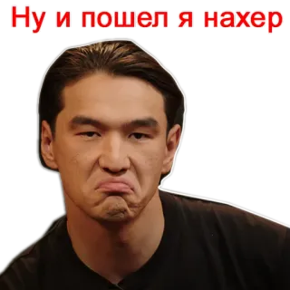 😐 Ну и пошел я нахер russian language, text, expression, face, person, sticker, offensive language telegram sticker