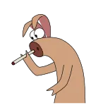 🚬 Hund, Zigarette, Cartoon, Rauchen, Tier telegram sticker