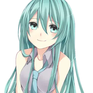 😊 Hatsune Miku Anime, Mädchen, Vocaloid, Hatsune Miku, Charakter, blaue Haare, süß telegram sticker